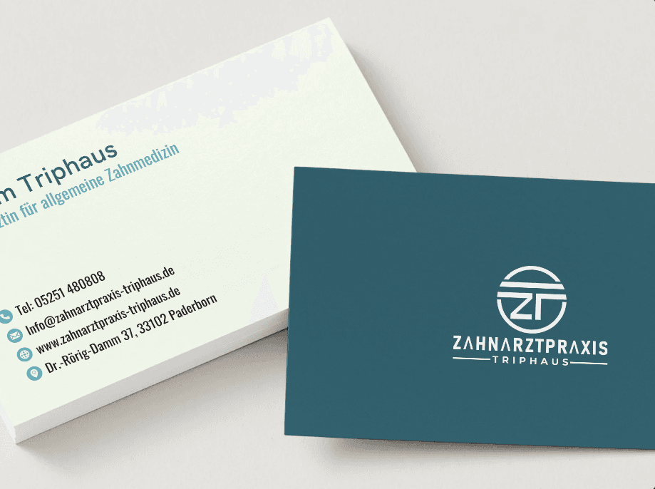 Rueckseite der Visitenkarte mit Logo